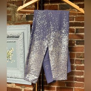 Beyond Yoga Speckled Purple and Silver Leggings